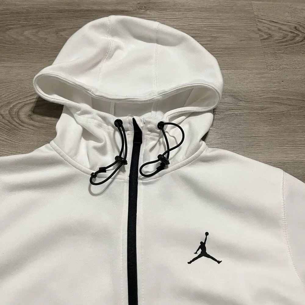 Nike Air Jordan Statement Hoodie Zip Up White Black Mens Size Small DA9854-100